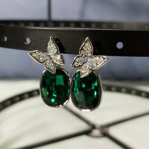 Indicolite crystal butterfly earrings